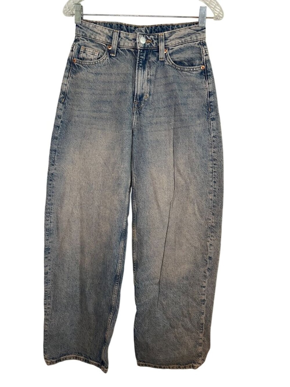 High Waisted Barrel Leg Denim Jeans 2‎ Western Retro Baggy 90s Festival Skater